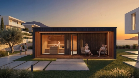 Egyedi kültéri szaunaház