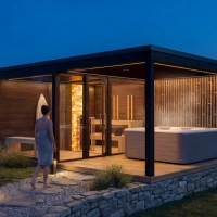 Panoráma szaunaház jakuzzival