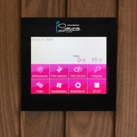 Érintőképernyős szauna vezérlés előlap