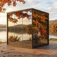 dizájner tükörszauna