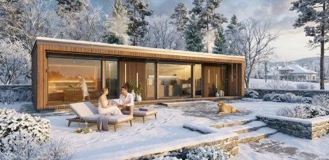 Egyedi kültéri szaunaház 